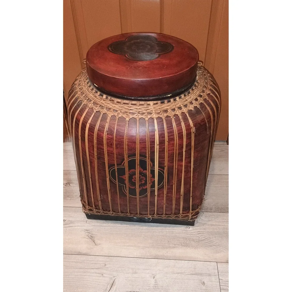 Burmese Chinese Home Decor 2️⃣4️⃣x1️⃣7️⃣Large Asian Woven Bamboo Storage Basket